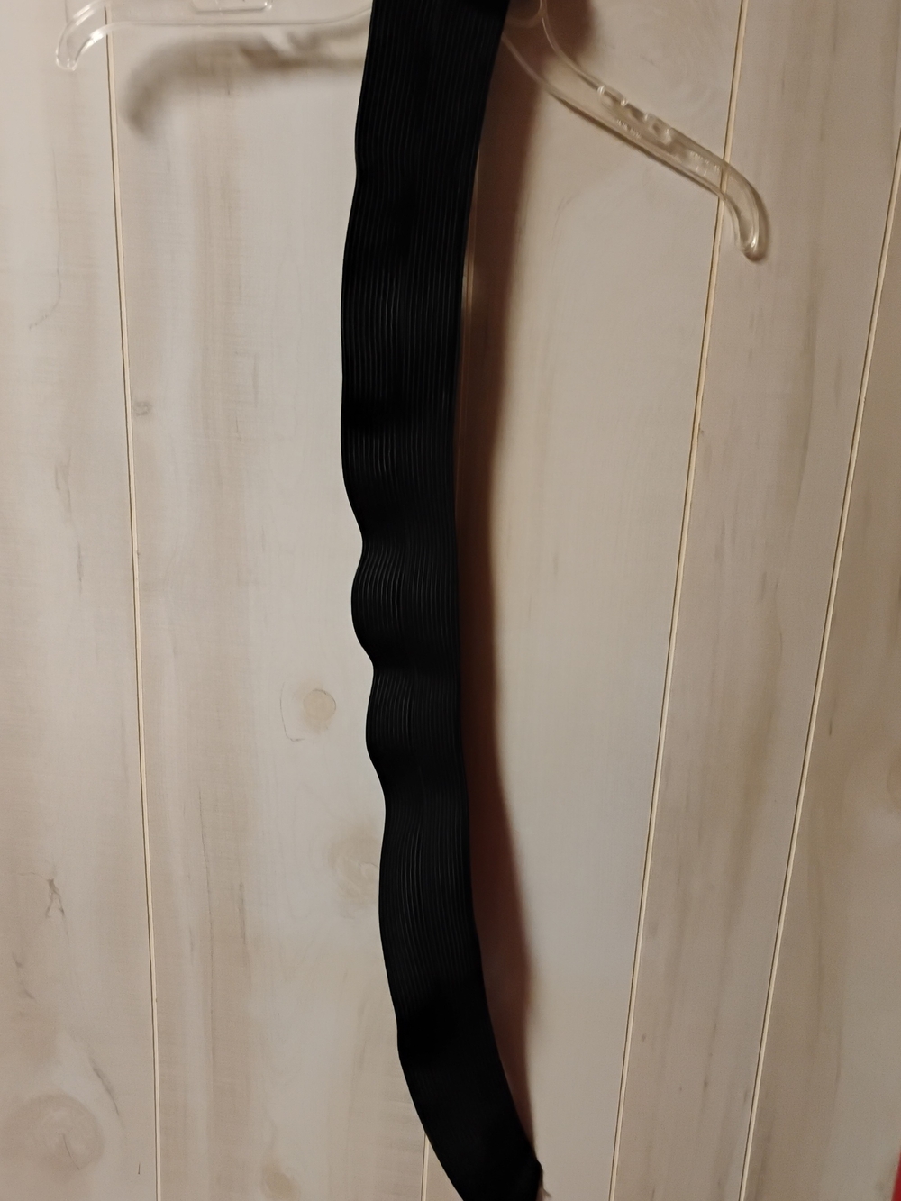 Black Belt Ribbed With Ruffle Edging On One Side 40 Inches Long, 3 Inches Wide - Picture 2 of 8